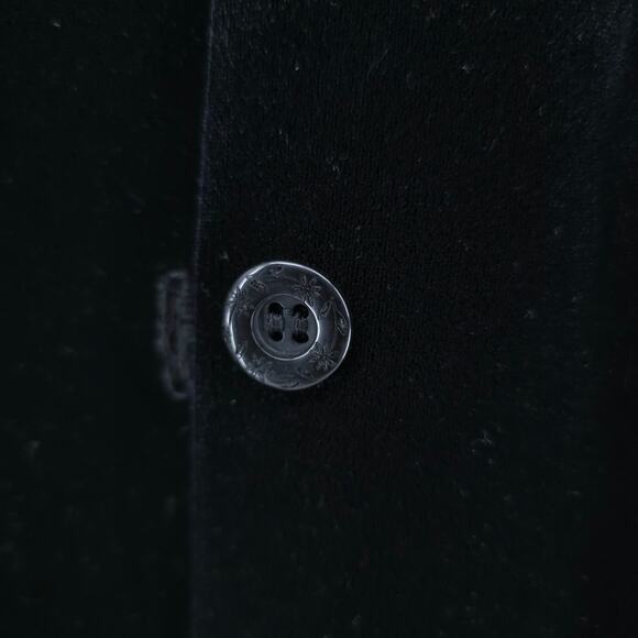 Hot Cotton Vintage Black Velvet Floral Embroidery Gothcore Witchy Button Cardi L - Picture 11 of 14